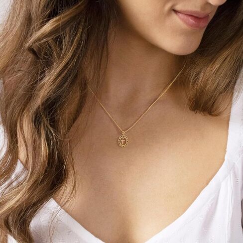 Cross Necklace for Women,14k Dainty Gold Plated Cross Necklaces Simple Cross Pendant Necklaces for Women Trendy Small Gold Cross Charm Necklace Cute Choker Necklace for Women Gold Jewelry Gifts in Kuwait