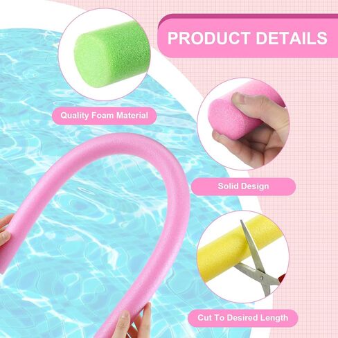 12 Pcs 1.5 x 30 Inch Pool Swim Noodles with Tapes Foam Pool Noodles Bulk DIY Foam Light Swords Toys Bright Jumbo Swimming Noodles for Pools, Backyard, Summer Outdoor Party Favors in Saudi Arabia