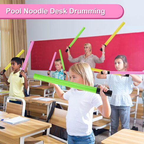 12 Pcs 1.5 x 30 Inch Pool Swim Noodles with Tapes Foam Pool Noodles Bulk DIY Foam Light Swords Toys Bright Jumbo Swimming Noodles for Pools, Backyard, Summer Outdoor Party Favors in Saudi Arabia
