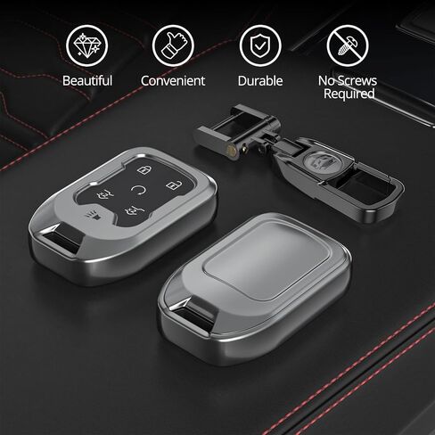 لغطاء Chevy GMC Key Fob مع keychain. (رمادي غير لامع ، 5-بوتون) in Kuwait