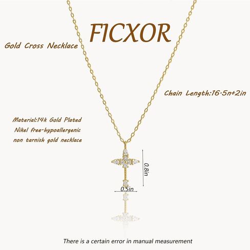 Cross Necklace for Women,14k Dainty Gold Plated Cross Necklaces Simple Cross Pendant Necklaces for Women Trendy Small Gold Cross Charm Necklace Cute Choker Necklace for Women Gold Jewelry Gifts in Kuwait