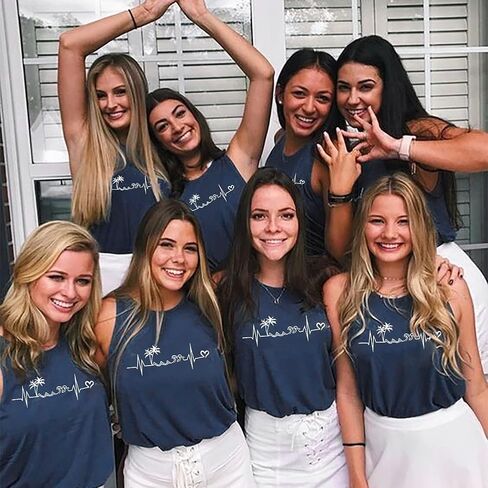 Alltb Beach Tank Tops Women Beach Waves Shirt Hawaiian Ocean Vest Vest Heartbeat Tank Summer Family Family Danks in Saudi Arabia
