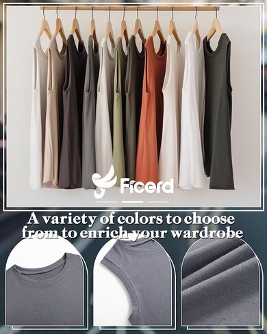 Ficerd 8 Pack Women’s Sleeveless Tops, Crew Neck Loose Fit Tank Tops Basic Summer Cotton Shirts Casual 2025 Fashion T Shirts in Saudi Arabia