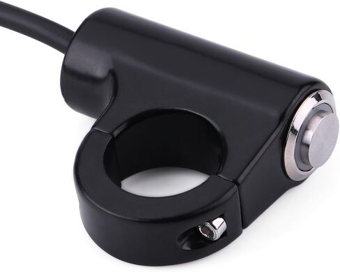 Handlebar ON/Off Switch, DC 10-12V to AC 220V Motorcycle 7/8" Start Button Weatherproof Aluminum Handlebar Light Switch (A Style Self Reset Button) in Saudi Arabia