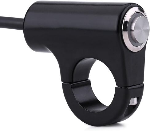 Handlebar ON/Off Switch, DC 10-12V to AC 220V Motorcycle 7/8" Start Button Weatherproof Aluminum Handlebar Light Switch (A Style Self Reset Button) in Saudi Arabia