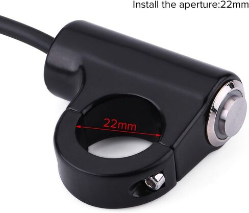 Handlebar ON/Off Switch, DC 10-12V to AC 220V Motorcycle 7/8" Start Button Weatherproof Aluminum Handlebar Light Switch (A Style Self Reset Button) in Saudi Arabia