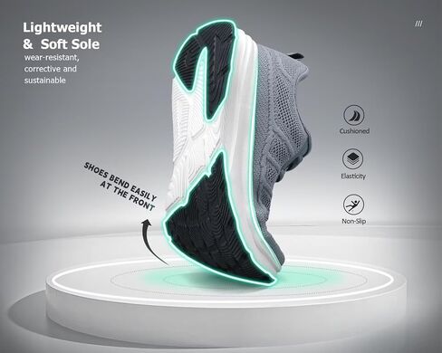 KDN Men's Wide Toe Box Shoes Cushioned Road Running Shoes Non Slip Mens Walking Sneakers for Wide Feet Comfortable Athletic Gym Workout Shoes Wide Width in Saudi Arabia
