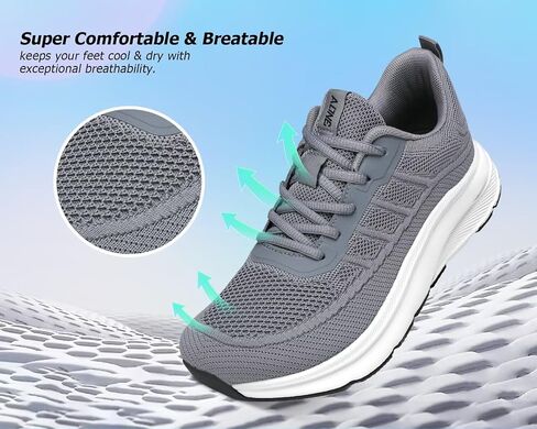 KDN Men's Wide Toe Box Shoes Cushioned Road Running Shoes Non Slip Mens Walking Sneakers for Wide Feet Comfortable Athletic Gym Workout Shoes Wide Width in Saudi Arabia