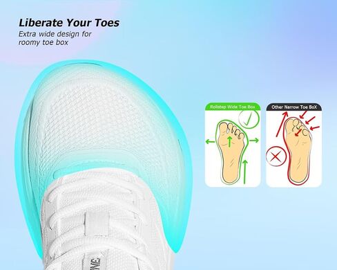 KDN Men's Wide Toe Box Shoes Cushioned Road Running Shoes Non Slip Mens Walking Sneakers for Wide Feet Comfortable Athletic Gym Workout Shoes Wide Width in Saudi Arabia