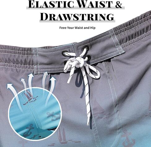 Mens Swim Trunks with Mesh Liner Board Shorts Quick Dry Bathing Suit Hawaii Swimwear for Men Long Shorts with Zipper in Saudi Arabia