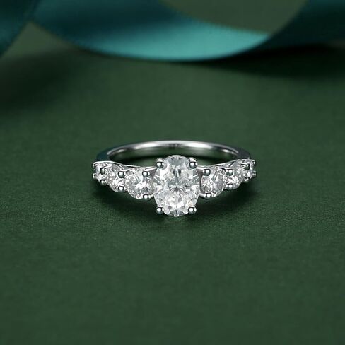 Moissanite Engagement Rings for Women Wedding Rings 925 Sterling Silver with 18K White Gold Plated Promise Anniversary Ring Elegant Gift Packed in Kuwait
