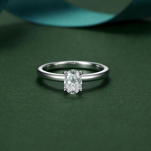 Moissanite Engagement Rings for Women Wedding Rings 925 Sterling Silver with 18K White Gold Plated Promise Anniversary Ring Elegant Gift Packed in Kuwait