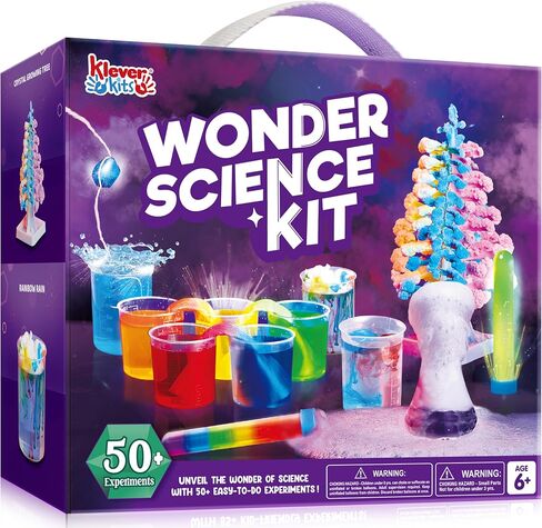 Klever Kits Jumbo Science Kits- 130+ Experiments Educational Toys, STEM Activities with Growing Crystal Tree, Fruit Circuits and Chemistry Set, Christmas Birthday Gifts for Kids in Saudi Arabia