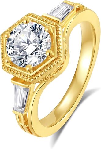 خواتم المشاركة Moissanite للنساء D Color VVS1 Clarity Round Round Cut S925 Sterling Silver Promins in Kuwait
