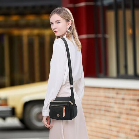 Crossbody Bag for Women, high density Nylon Shoulder Messenger Bag Trendy Pocketbooks, Waterproof and Multi-Pockets in Saudi Arabia