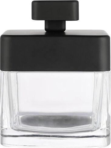 Halston H Glass Apothecary Cotton Jar - حاوية تخزين أنيقة للحمام لكرات القطن والمسحات والجمال الأساسية - منظم زجاجي واضح من أجل كونترتوبس in Kuwait