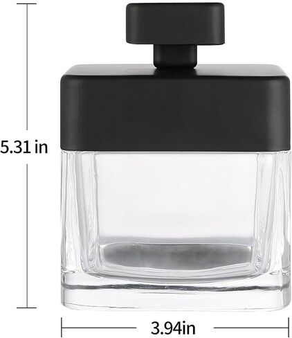 Halston H Glass Apothecary Cotton Jar - حاوية تخزين أنيقة للحمام لكرات القطن والمسحات والجمال الأساسية - منظم زجاجي واضح من أجل كونترتوبس in Kuwait