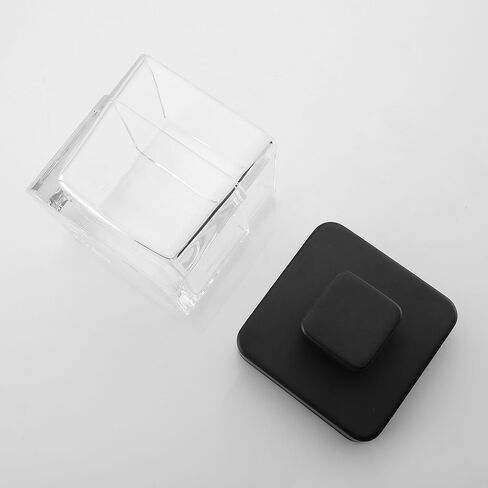 Halston H Glass Apothecary Cotton Jar - حاوية تخزين أنيقة للحمام لكرات القطن والمسحات والجمال الأساسية - منظم زجاجي واضح من أجل كونترتوبس in Kuwait