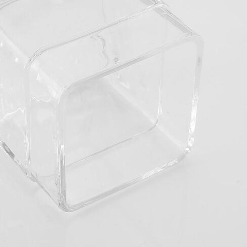 Halston H Glass Apothecary Cotton Jar - حاوية تخزين أنيقة للحمام لكرات القطن والمسحات والجمال الأساسية - منظم زجاجي واضح من أجل كونترتوبس in Kuwait