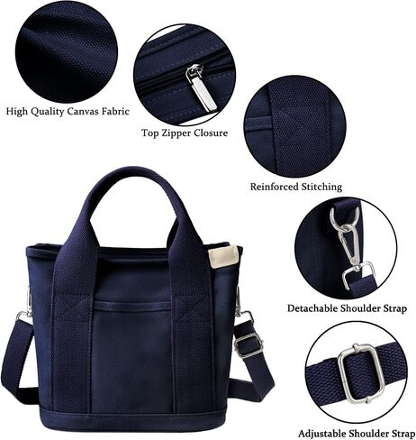 Canvas Tote Bag for Women Stylish Crossboy Handbag Casual Hobo Bag Top Handle Satchel with Multiple Pockets in Saudi Arabia