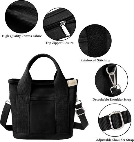 Canvas Tote Bag for Women Stylish Crossboy Handbag Casual Hobo Bag Top Handle Satchel with Multiple Pockets in Saudi Arabia