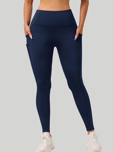 High-Waist Yoga Pants for Women, 4-Pocket Tummy Control Butt-Lifting Workout Leggings in Saudi Arabia
