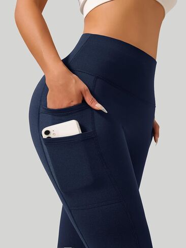 High-Waist Yoga Pants for Women, 4-Pocket Tummy Control Butt-Lifting Workout Leggings in Saudi Arabia
