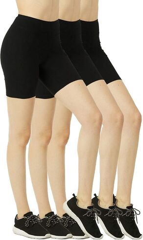 Women's Cotton 15" Outseam Short Leggings - 3 in a Pack in Kuwait