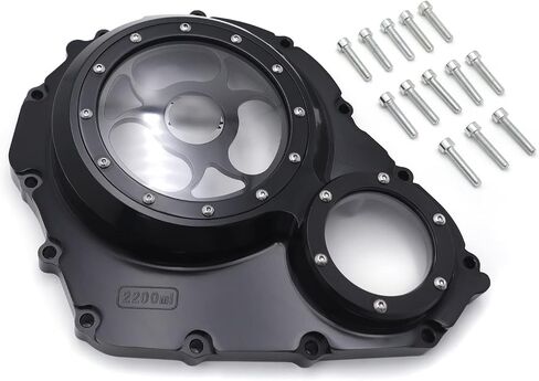 HTTMT- CNC See Through Black&Clear Glass Engine Clutch Cover w/Gasket Compatible with Suzuk 2006-2022 GSX-R 600/750 in Saudi Arabia