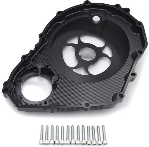 HTTMT- CNC See Through Black&Clear Glass Engine Clutch Cover w/Gasket Compatible with Suzuk 2006-2022 GSX-R 600/750 in Saudi Arabia