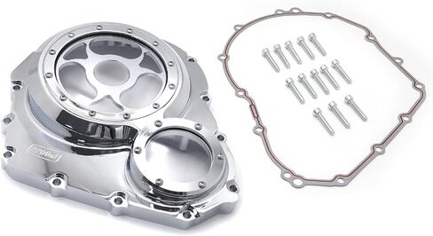 HTTMT- CNC See Through Black&Clear Glass Engine Clutch Cover w/Gasket Compatible with Suzuk 2006-2022 GSX-R 600/750 in Saudi Arabia