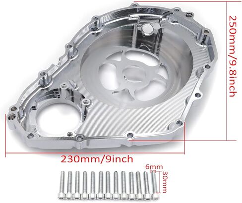 HTTMT- CNC See Through Black&Clear Glass Engine Clutch Cover w/Gasket Compatible with Suzuk 2006-2022 GSX-R 600/750 in Saudi Arabia