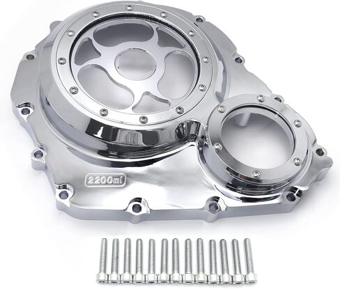 HTTMT- CNC See Through Black&Clear Glass Engine Clutch Cover w/Gasket Compatible with Suzuk 2006-2022 GSX-R 600/750 in Saudi Arabia