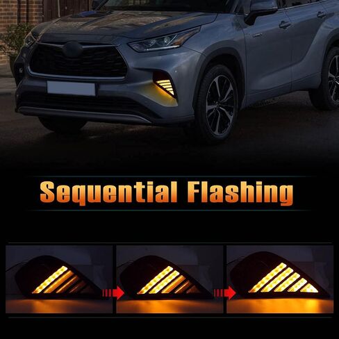 Daytime Running Light for Toyota Highlander 2020-2023 Fog Kit With LED Lamp Bulb Driving Light in Saudi Arabia
