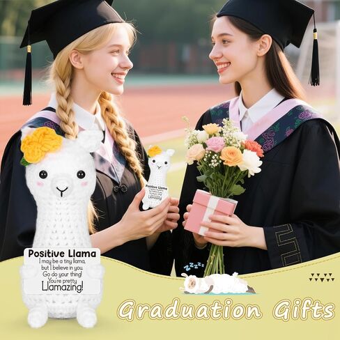 Mini Positive Crochet Llama Fathers Day Graduation Gifts for Women Daughter Friend Sister Teens,Birthday Emotional Inspirational Cheer Support Gifts for Girls Boys Coworker Teacher Appreciation Gift in Saudi Arabia