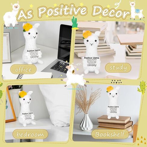 Mini Positive Crochet Llama Fathers Day Graduation Gifts for Women Daughter Friend Sister Teens,Birthday Emotional Inspirational Cheer Support Gifts for Girls Boys Coworker Teacher Appreciation Gift in Saudi Arabia
