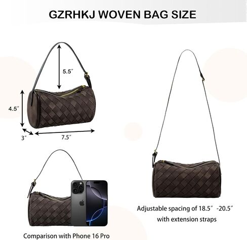 Mini Woven Bag, Leather Woven Handbag with Adjustable Strap, Small Purses for Women, Top-handle Bags, Mini Evening Bag in Kuwait