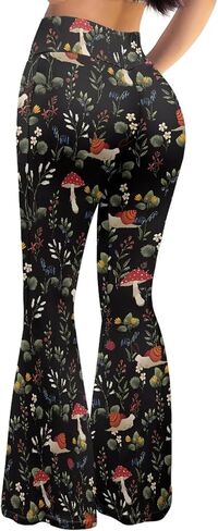 Flared Leggings for Women High Waisted Flare Yoga Pants Tummy Control Bootleg Trendy Wide Leg Boot Cut Yoga Pant in Saudi Arabia