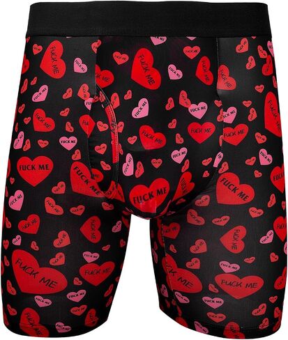 Evankin Mens Valentines Boxer Briefs, Funny Novelty Underwear, Long Leg Breathable Trunks Lingerie Underpants Shorts in Saudi Arabia