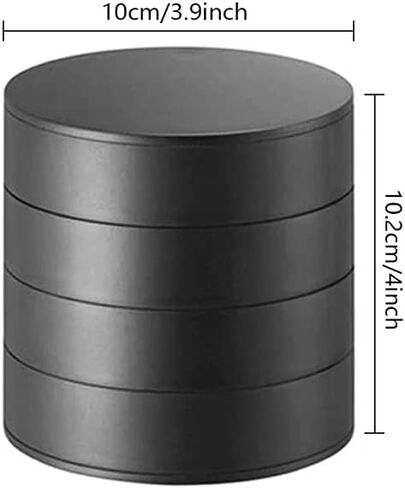 Jewelry Organizer Small Jewelry Storage Box 4-Layer Rotating Travel Jewelry Tray Holder for Women Bracelets Rings Bracelets Earrings (Black) in Saudi Arabia