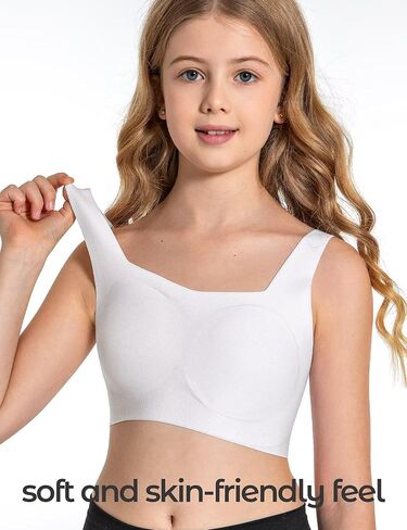 تدريب Deyllo حمالة الصدرية القابلة للإزالة bralette pluved بسلاسة اللاسلكية مريحة صدرية التنفس للمراهقين من 11 إلى 17 سنة in Kuwait