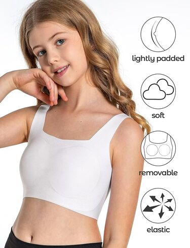 تدريب Deyllo حمالة الصدرية القابلة للإزالة bralette pluved بسلاسة اللاسلكية مريحة صدرية التنفس للمراهقين من 11 إلى 17 سنة in Kuwait