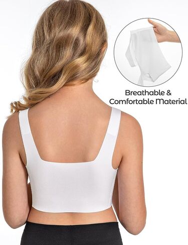 تدريب Deyllo حمالة الصدرية القابلة للإزالة bralette pluved بسلاسة اللاسلكية مريحة صدرية التنفس للمراهقين من 11 إلى 17 سنة in Kuwait