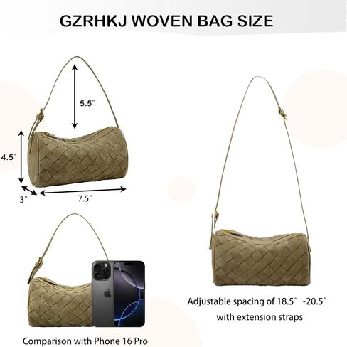 Mini Woven Bag, Leather Woven Handbag with Adjustable Strap, Small Purses for Women, Top-handle Bags, Mini Evening Bag in Kuwait