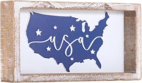 Rustic America the Beautiful Wooden Sign, Patriotic 4th of July Decorations for Home, Fourth of July Table Decorations for Table Shelf Mantel, July 4th Decor for Indoor in Kuwait