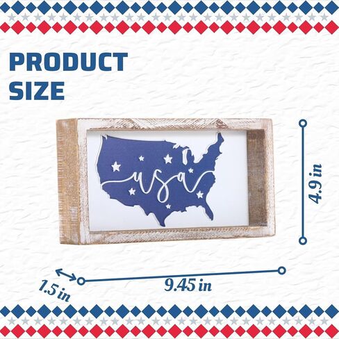 Rustic America the Beautiful Wooden Sign, Patriotic 4th of July Decorations for Home, Fourth of July Table Decorations for Table Shelf Mantel, July 4th Decor for Indoor in Kuwait