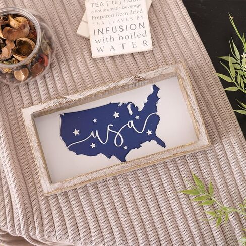 Rustic America the Beautiful Wooden Sign, Patriotic 4th of July Decorations for Home, Fourth of July Table Decorations for Table Shelf Mantel, July 4th Decor for Indoor in Kuwait