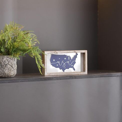Rustic America the Beautiful Wooden Sign, Patriotic 4th of July Decorations for Home, Fourth of July Table Decorations for Table Shelf Mantel, July 4th Decor for Indoor in Kuwait