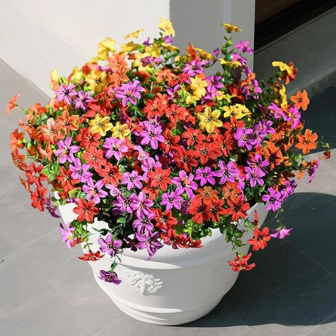 زهور Inqcmy الاصطناعية للديكور في الهواء الطلق 12 PCS Faux Flower in Kuwait
