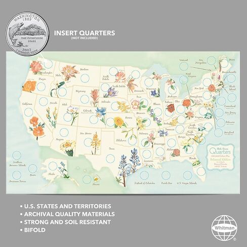 Whitman Coin Collector’s Board Coin Map US National Parks Quarter Series 2010 – 2021 “Push-Fit" Foam in Saudi Arabia